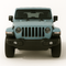 1:43 Jeep Wrangler JL (2018+) diecast model car in blue – iconic off-road SUV front view with seven-slot grille and round headlights.