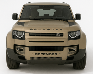 1:64 Land Rover Defender L663 (2020+) diecast model car in brown – rugged modern SUV front view with bold square styling.