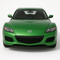 1:32 Mazda RX-8 (2003–2012) diecast model car in green – sporty front view with rotary-engine coupe styling.