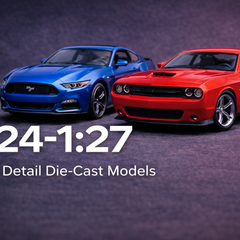 1:24-1:27 scale diecast model cars collection - high detail die-cast models with Ford Mustang and Dodge Challenger