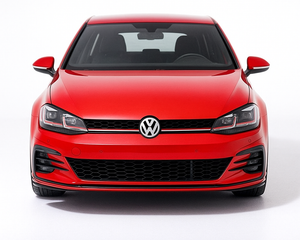 1:64 Volkswagen Golf GTI Mk7 (2013–2020) diecast model car in red – compact hot hatch front view with sporty grille and LED headlights.