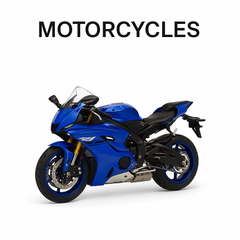 Blue Yamaha R1 diecast motorcycle model on white background – collectible scale bike