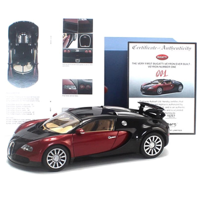 AutoArt Bugatti Veyron EB 16.4 Black Red 1:18 Diecast Model Car - detailed collector display model