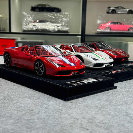HH Model Ferrari 458 Speciale Aperta Metallic Red 1:18 Resin Model Car - collectible scale model car