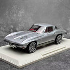 Norev Chevrolet Corvette Sting Ray 1963 Silver 1:18 Diecast Model Car - detailed collector display model