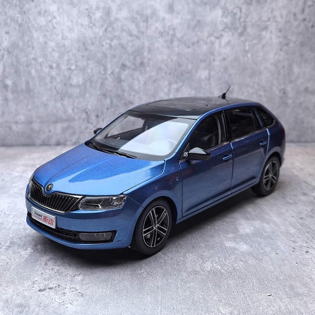 SAIC Volkswagen Skoda Rapid Blue 1:18 Diecast Model Car - detailed collector display model
