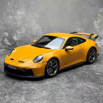 Norev 2021 Porsche 911 GT3 Yellow 1:18 Diecast Model Car - detailed collector display model