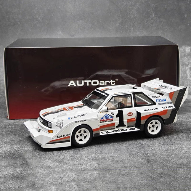 AutoArt 1986 Audi Quattro S1 Rally Monte Carlo 1:18 Diecast Model Car - detailed collector display model