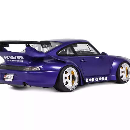 GT Spirit Porsche 911 RWB Son Goku 2024 1:18 Resin Model Car - studio product photo of the scale model