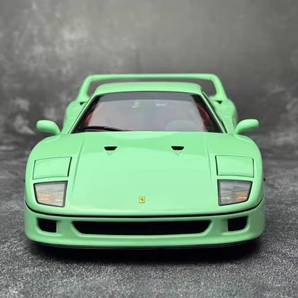 YX Car Model Ferrari F40 Green 1:18 Diecast Model Car - studio product photo of the scale model