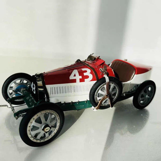 CMC Bugatti Type 35 Grand Prix Red & White #43 1:18 Diecast Model Car - detailed collector display model