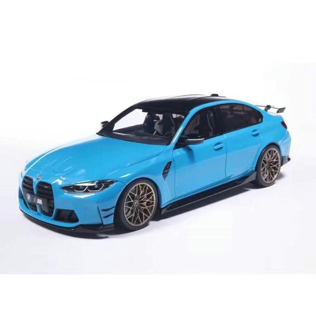 Solido BMW M3 Performance Parts 2024 Daytona Beach Blue 1:18 Diecast Model Car - detailed collector display model