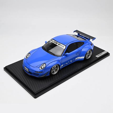 Ignition Model Porsche RWB 997 Widebody Blue 1:18 Resin Model Car - showroom-quality model replica