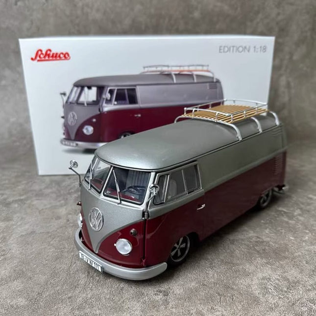 Schuco Volkswagen VW T1b Lowrider Bus Two-Tone 1:18 Diecast Model Bus - studio product photo of the scale model
