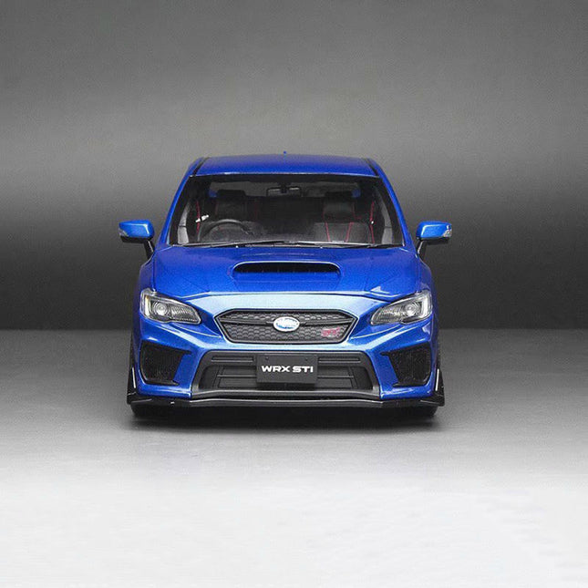 Sun Star Subaru WRX STI 2018 Blue 5555 1:18 Diecast Model Car - studio product photo of the scale model