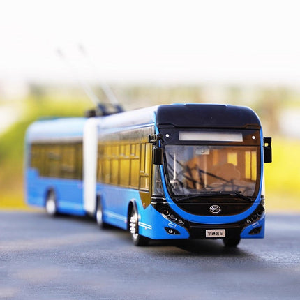 Original Manufacturer Original Yutong Dual-Source Trolleybus Shanghai BRT Bus Blue 1:42 Diecast Model Bus - fine detailed mod