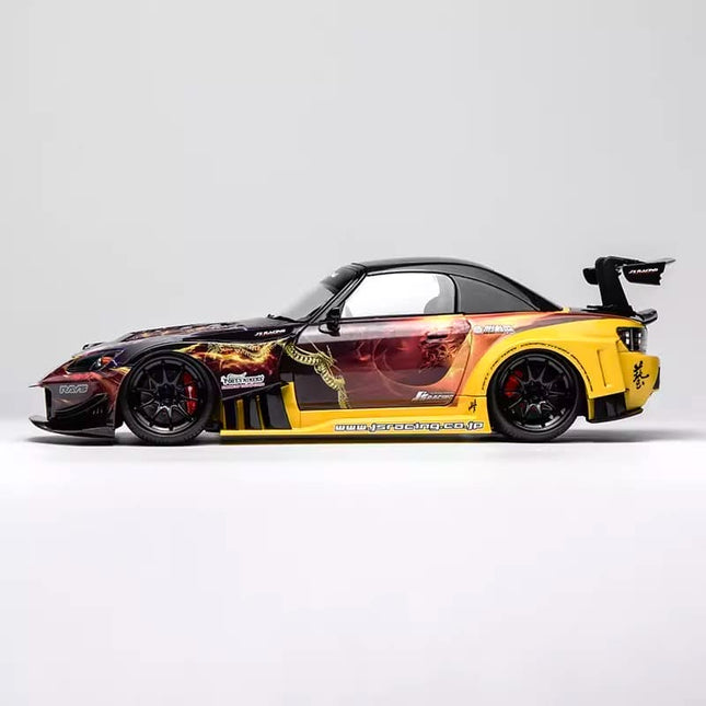 Motorhelix Honda S2000 J's Racing Maou Tuned 1:18 Diecast Model Car - studio product photo of the scale model