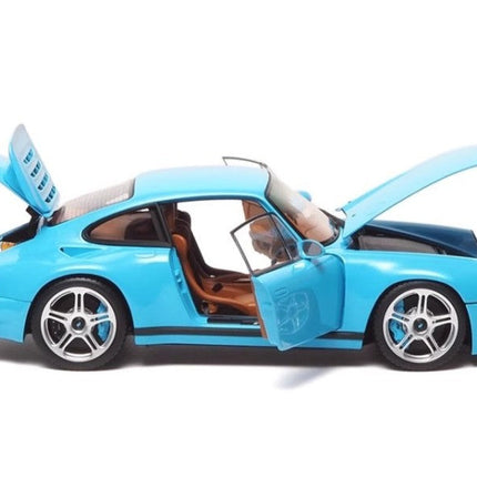 Almost Real RUF CTR Anniversary Edition 2017 Sky Blue 1:18 Diecast Model Car - studio product photo of the scale model