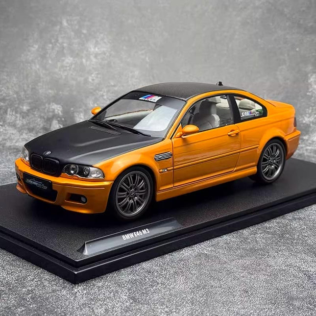Solido BMW E46 M3 Coupe Works Orange 2000 1:18 Diecast Model Car - detailed collector display model