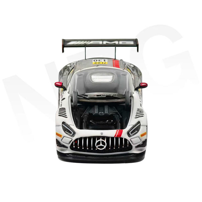 NZG Mercedes-AMG GT3 Macau GT No. 130 1:64 Diecast Model Car - studio product photo of the scale model