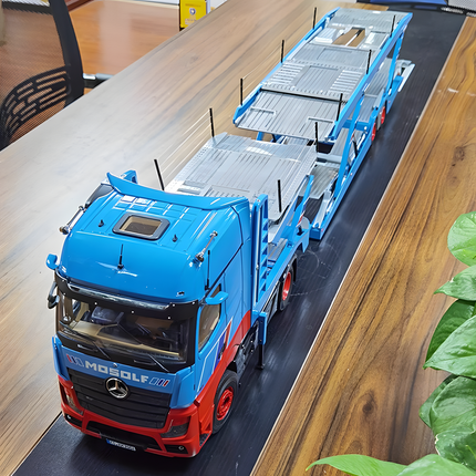 NZG Mercedes-Benz Actros GigaSpace Double-Decker Trailer 1:18 Diecast Model Bus - scale model collectible piece