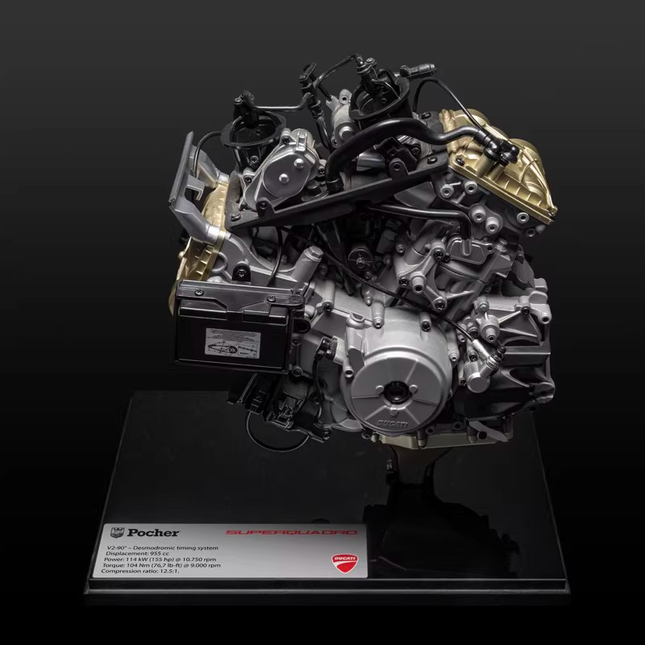 Pocher Ducati Panigale V2 Superquadro Engine Kit 1:4 Diecast Model Motorcycle - detailed collector display model