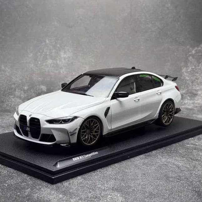 Solido BMW M3 (G80) Performance Parts 2024 Alpine White 1:18 Diecast Model Car - detailed collector display model