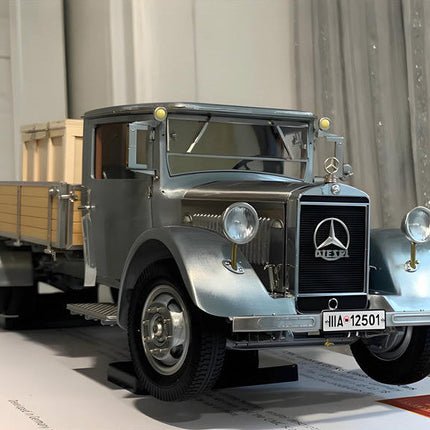 CMC Mercedes-Benz LO 2750 Racing Transporter Silver M-171 1:18 Diecast Model Car - detailed die-cast style model