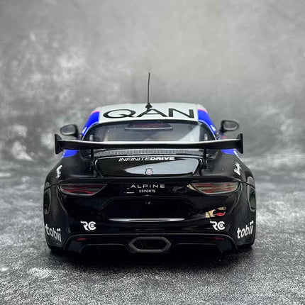 Otto Alpine A110 GT4 EVO 2024 Blue Esports Livery 1:18 Resin Model Car - collectible scale model car