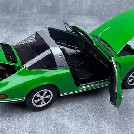 Schuco Porsche 911 S Coupe Green 1:18 Diecast Model Car - collectible scale model car