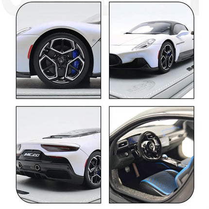 BBR Limited Edition Maserati MC20 White 1:18 Diecast Model Car - model display piece for collectors