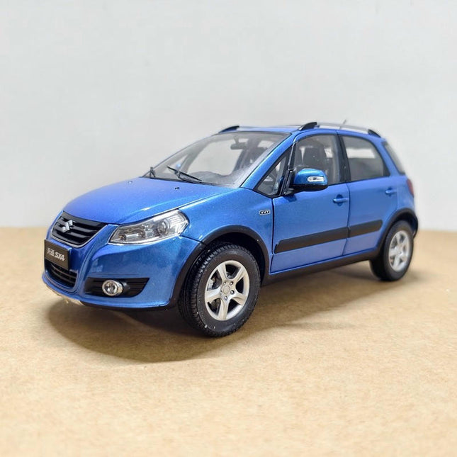 Original Suzuki SX4 Blue 1:18 Diecast Model Car - detailed collector display model