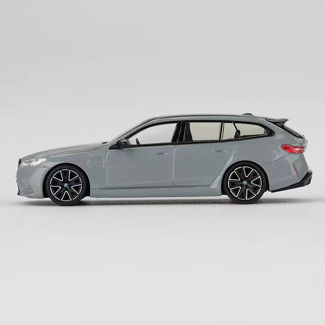 Mini GT BMW M5 Touring G99 Brooklyn Grey 1:64 Diecast Model Car - studio product photo of the scale model