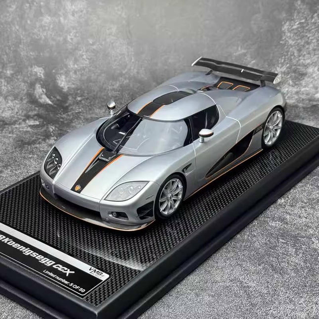 VBM Koenigsegg CCX Silver 1:18 Resin Model Car - detailed collector display model