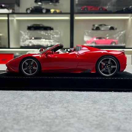 HH Model Ferrari 458 Speciale Aperta Metallic Red 1:18 Resin Model Car - fine detailed model replica