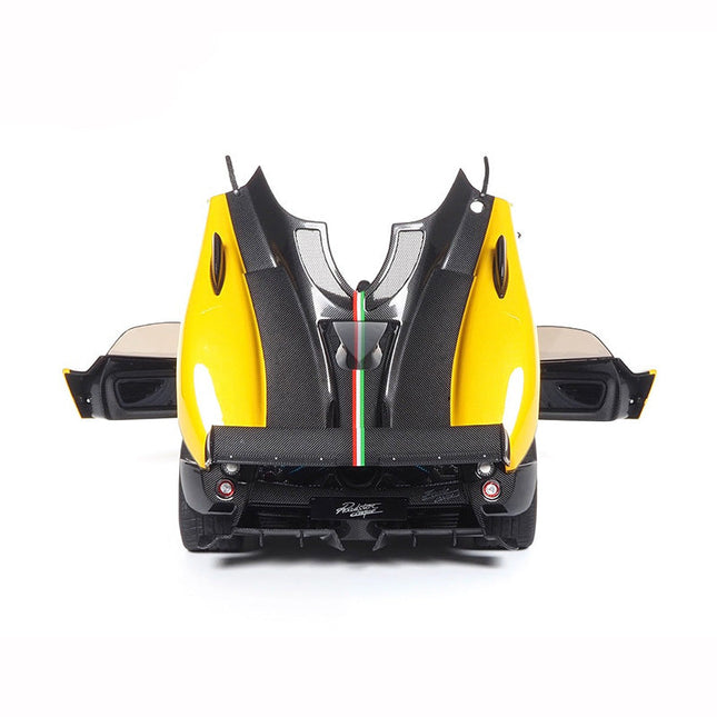 Almost Real Pagani Zonda Cinque Convertible Yellow 1:18 Diecast Model Car - studio product photo of the scale model