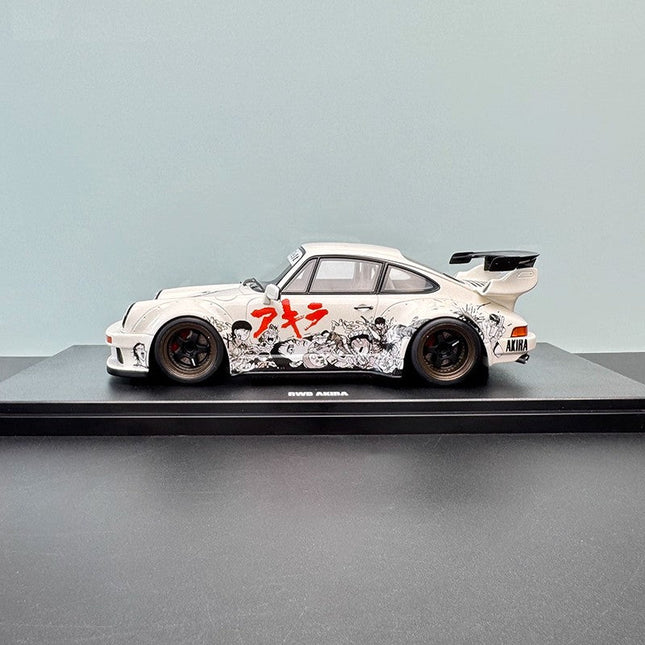 GT Spirit RWB Akira Glacier White 2024 GT508 1:18 Resin Model Car - studio product photo of the scale model