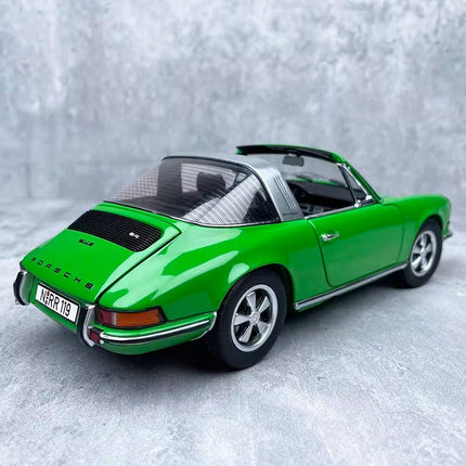 Schuco Porsche 911 S Coupe Green 1:18 Diecast Model Car - hand-finished display model