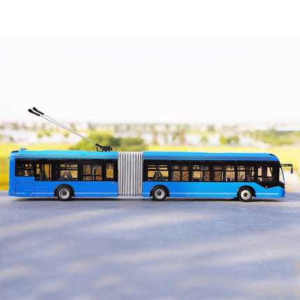 Original Manufacturer Original Yutong Dual-Source Trolleybus Shanghai BRT Bus Blue 1:42 Diecast Model Bus - collectible scale