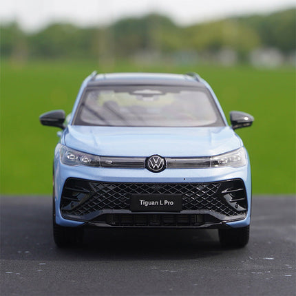 Original Factory SAIC Volkswagen Tiguan L Pro 2024 Blue 1:18 Diecast Model Car - fine detailed model replica