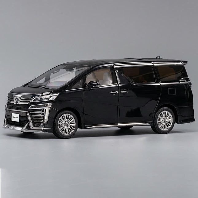 KengFai Toyota Vellfire 2021 Black 1:18 Diecast Model Car - studio product photo of the scale model