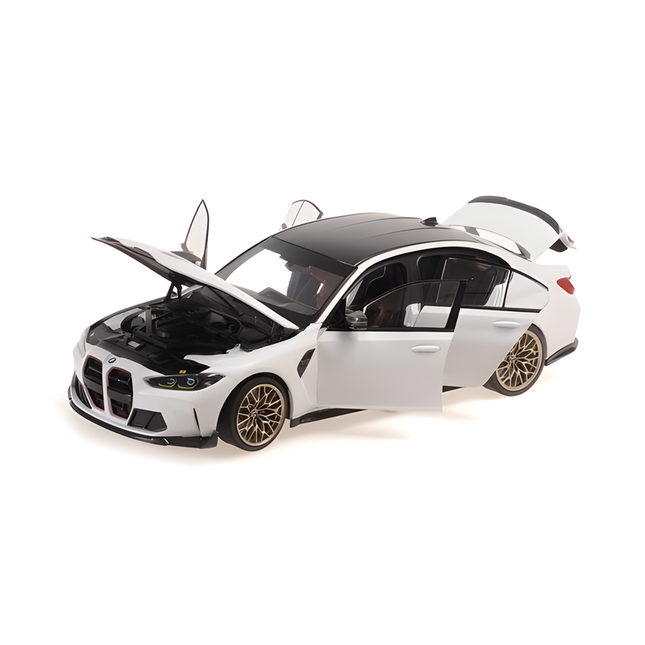 Minichamps BMW M3 CS 2023 White 1:18 Diecast Model Car - detailed collector display model
