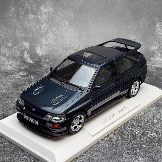 Norev Ford Escort RS Cosworth 1992 Dark Blue 1:18 Diecast Model Car - studio product photo of the scale model