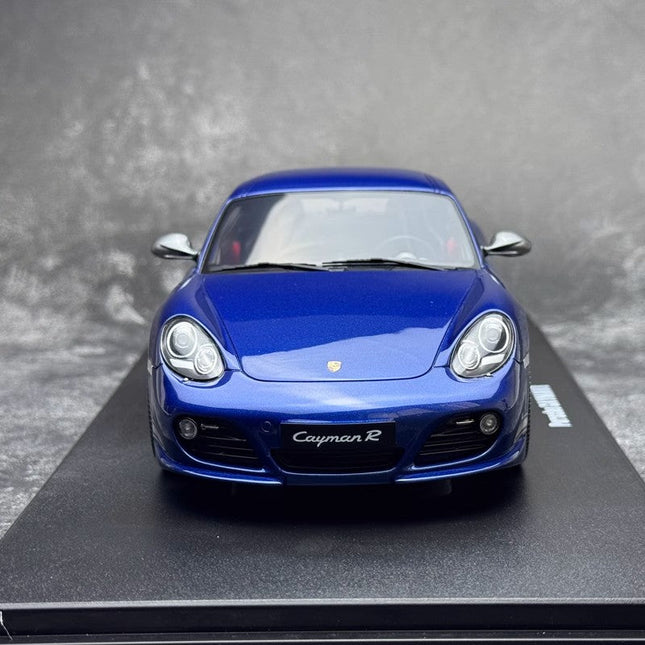 GT Spirit Porsche 911 Cayman R Blue 1:18 Resin Model Car - studio product photo of the scale model