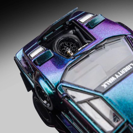 Topart Lamborghini Countach LBWK Black 1:64 Diecast Model Car - studio product photo of the scale model