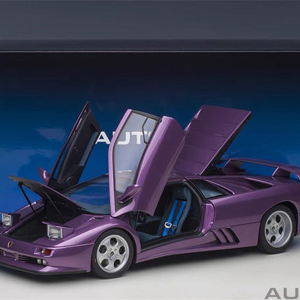 AutoArt For Lamborghini Diablo SE30 Jota Purple Ghost Collection 1:18 Diecast Model Car - studio product photo of the scale m