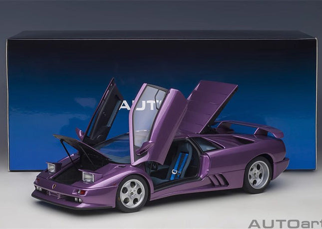 AutoArt For Lamborghini Diablo SE30 Jota Purple Ghost Collection 1:18 Diecast Model Car - studio product photo of the scale m