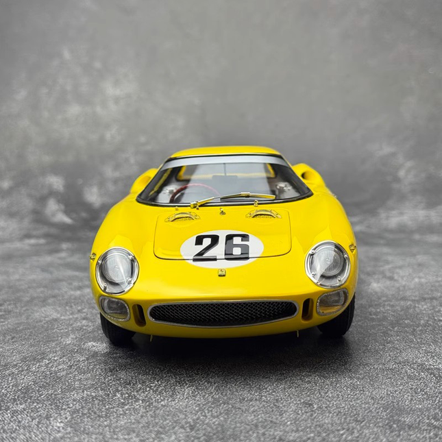 CMC Ferrari 250 LM #26 Classic Racing Yellow 1:18 Diecast Model Car - studio product photo of the scale model