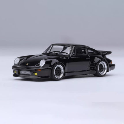 AutoArt Porsche 911 (930) Turbo Blackbird Wangan Midnight Edition 1:64 Diecast Model Car - detailed collector display model