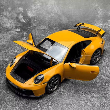 Norev 2021 Porsche 911 GT3 Yellow 1:18 Diecast Model Car - scale model for display